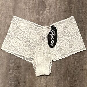 💞 New Women’s Size 6 White Lace Cheeky Hipster Panties Underwear